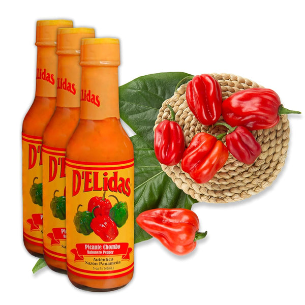 D'ELidas Habanero Hot Sauce, 5 Fl Oz, Pack of 3, Natural Habanero Pepper Hot Sauce