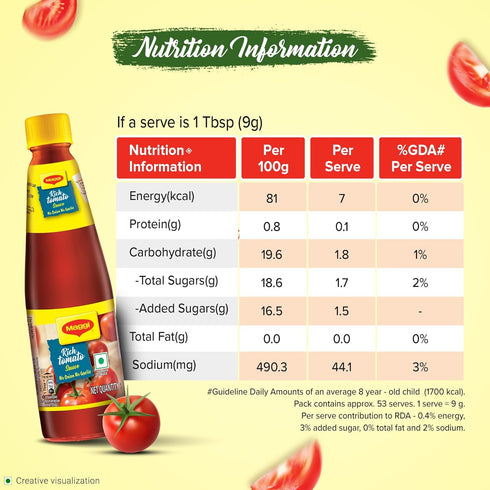 500 17.6 oz Nestle Maggi Rich Tomato Sauce, ketchup, No Onion No Garlic, grams - Bottle - Vegetarian