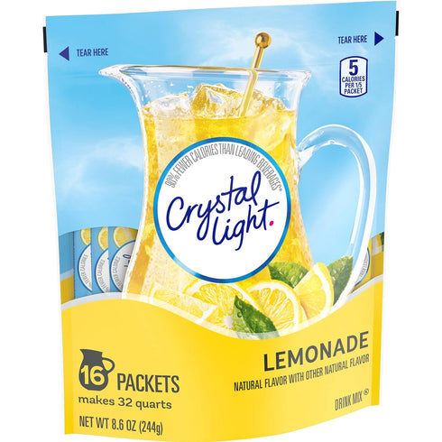 8.6 oz 16 3 Packaging Crystal Light Lemonade Drink Mix - - ct - pk, May Vary