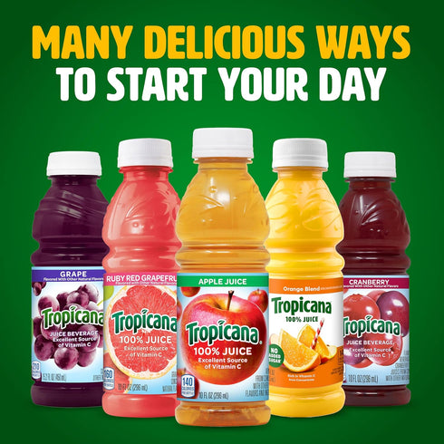 10 (Pack 24) Tropicana Apple Juice, Ounce