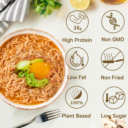 (26g) 16 Packs Hethstia Konjac Jelly Passion Fruit Flavor and High Protein Ramen Noodles, Plant-Based Vegan, Ready