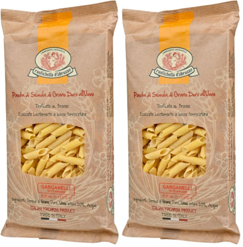 Rustichella d'Abruzzo Egg Garganelli - 250g Authentic Emilia-Romagna Pasta - Egg Pasta