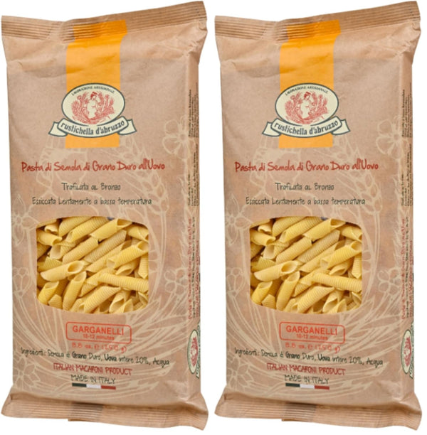Rustichella d'Abruzzo Egg Garganelli - 250g Authentic Emilia-Romagna Pasta - Egg Pasta
