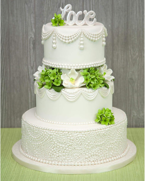 3 Count Global Sugar Art Magnolia Blossom Sugar Cake Flowers, White, Large, by Chef Alan Tetreault