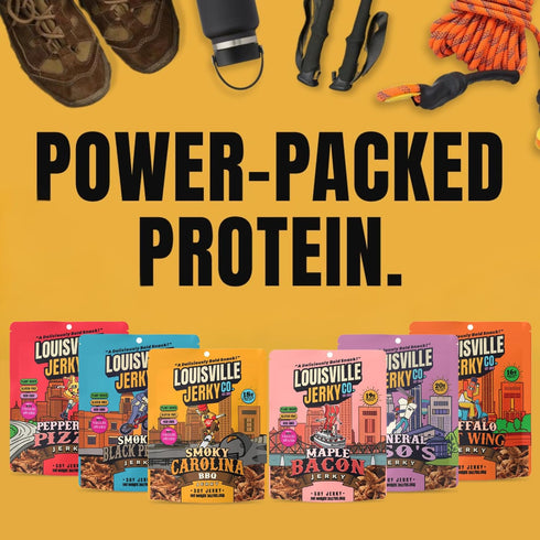 (3 3-Pack) Louisville Jerky Co. Vegan Jerky Plant-Based Maple Bacon Flavor, High Protein Snack Ounce, Sweet & Smoky