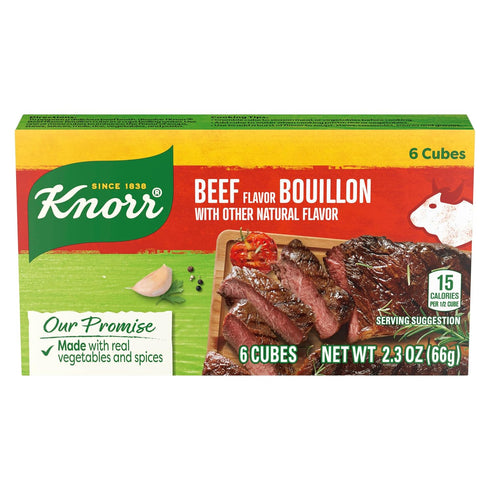 2.3 oz, 6 Knorr Cube Bouillon, Beef, cubes