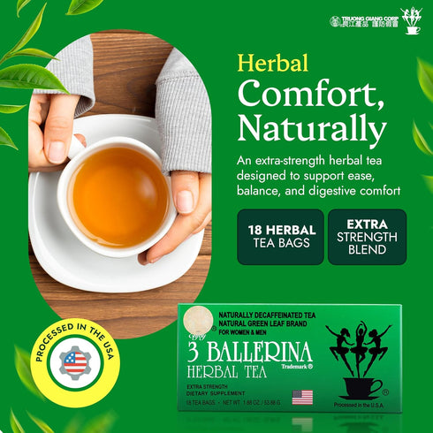 3 18-Count Ballerina Tea Dieters Drink, Extra Strength, Tea Bags