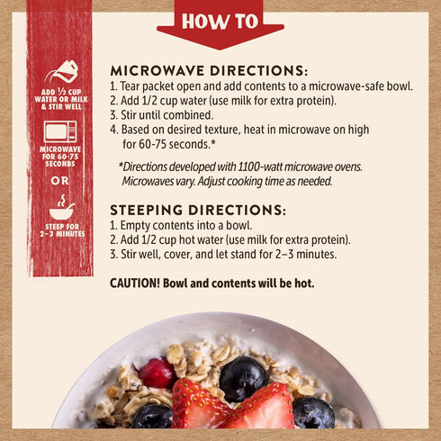 Packets, Protein,100% 6 4 packets 24 packets) Kodiak Cakes Peak Instant Oatmeal Berries & Cream, High Whole Grains, box