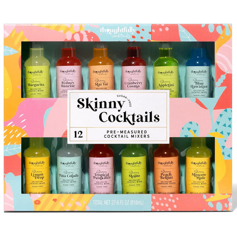 Set, Set 12 Thoughtfully Cocktails, Skinny Cocktail Mixer Mocktail Non Alcoholic Drinks, Flavors Include Margarita