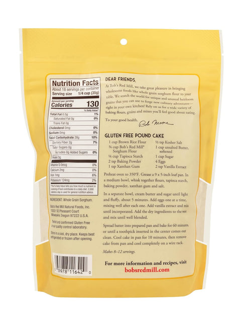 22 (Pack 4) Bob's Red Mill Gluten Free Sweet White Sorghum Flour, Ounce