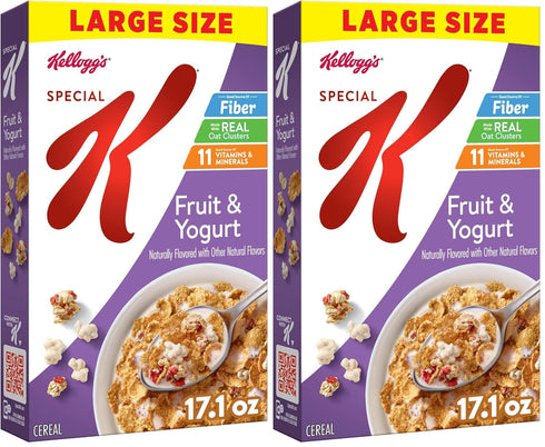 Kellogg's Special K Breakfast Cereal, Family Breakfast, Fiber Cereal, Large Size, Fruit