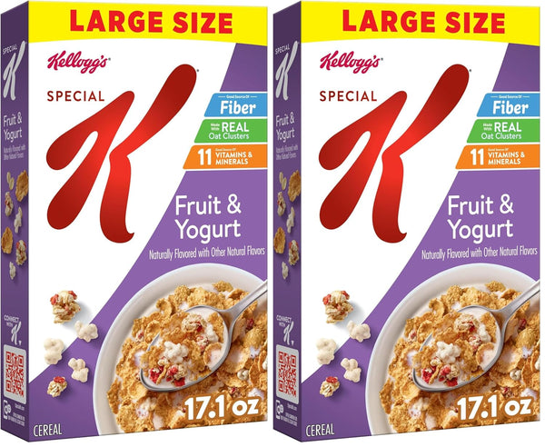 Kellogg's Special K Breakfast Cereal, Family Breakfast, Fiber Cereal, Large Size, Fruit
