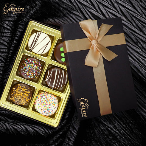Empire Delights 6 Count Gourmet Cookies Gift Basket - Delicious Chocolate Gift Basket Great for Birthday Treats