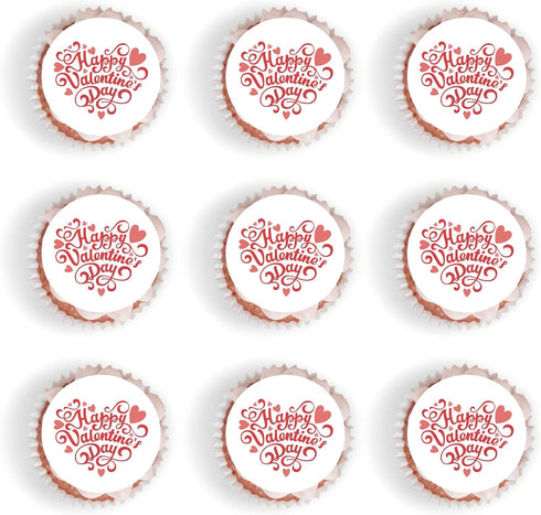 Foowztao 40Pcs Edible Valentines Day Cupcake Toppers Sweet Love Be Mine Valentines Cupcake