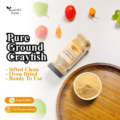 Generic 100g Ground Crayfish by Royal SFI Farms | Natural, Sand-Free Cray fish Powder | Rich, Umami Flavor for Soups