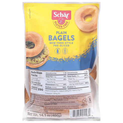 Schar, Gluten-Free New York Style Plain Pre-Sliced Bagels, 14.1 Ounce