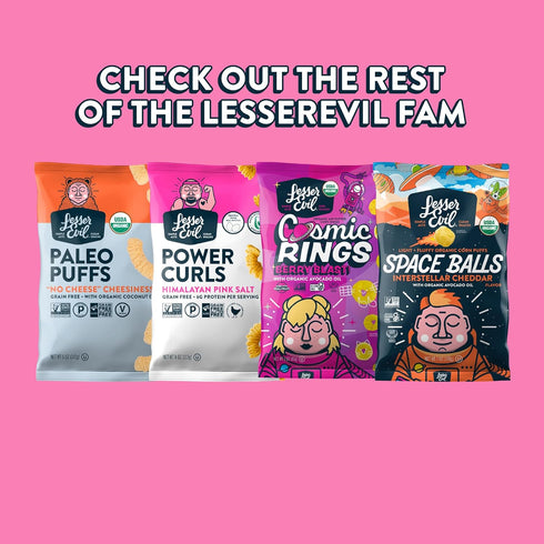 LesserEvil Himalayan Pink Salt Organic Popcorn: No Artificial Ingredients, Pack of 12, 0.88 oz Bags