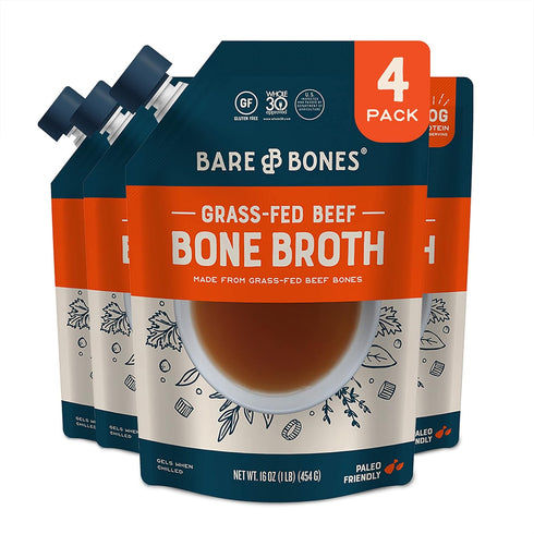 Bare Bones Beef Bone Broth for Cooking and Sipping, 16 oz., Pack
