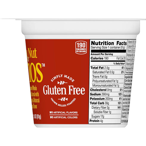 1.8 oz (12-Count) Honey Nut Cheerios Cups, Cereal with Oats, Gluten Free