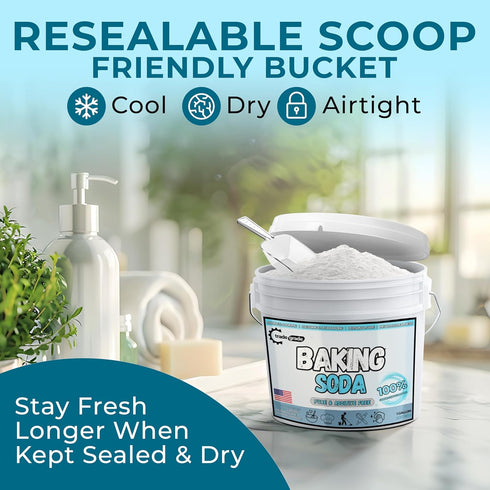 (1 TradeGrade Pure Baking Soda Powder Gallon) Food-Grade Sodium Bicarbonate Powder for Cooking, Cleaning & Deodorizing