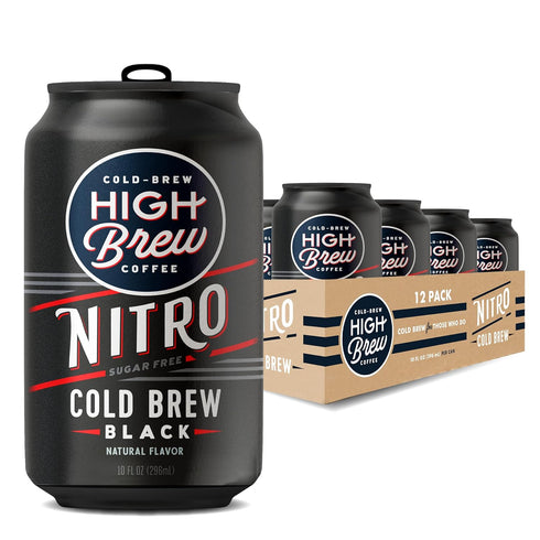 High Brew Coffee, Nitro Black, Cold Brew Coffee, Sugar Free, Dairy Free,