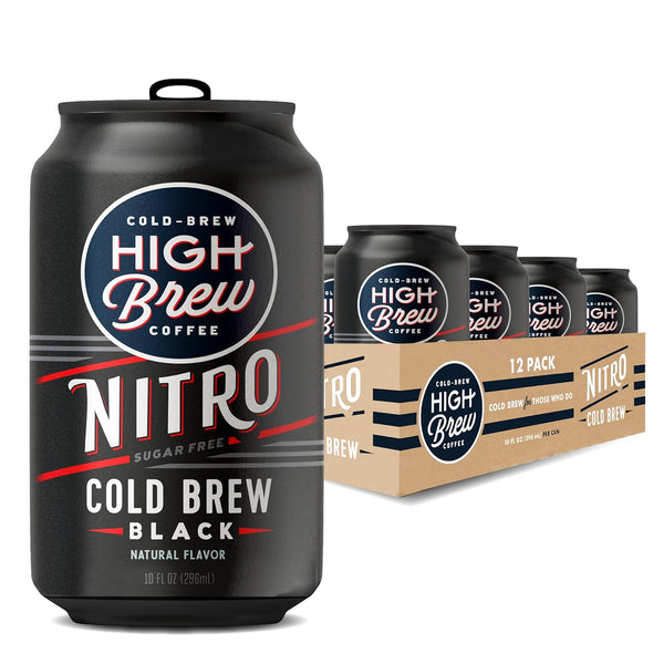 High Brew Coffee, Nitro Black, Cold Brew Coffee, Sugar Free, Dairy Free,