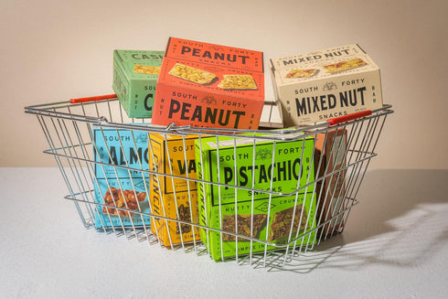 40 6 Pack, (40g Pack 12) South Snacks Crunchy Nut Bars, Mix of Variety Touch of Honey, Natural Protein Bar