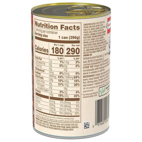 (Pack 12), 14 oz, 22g HORMEL Chili Plant-Based Chili With Beans of Protein per Serving, Gluten-Free, Egg-Free