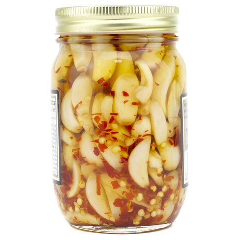 15 (2 Amish Wedding All-Natural Hot Pickled Garlic Ounces Jars)
