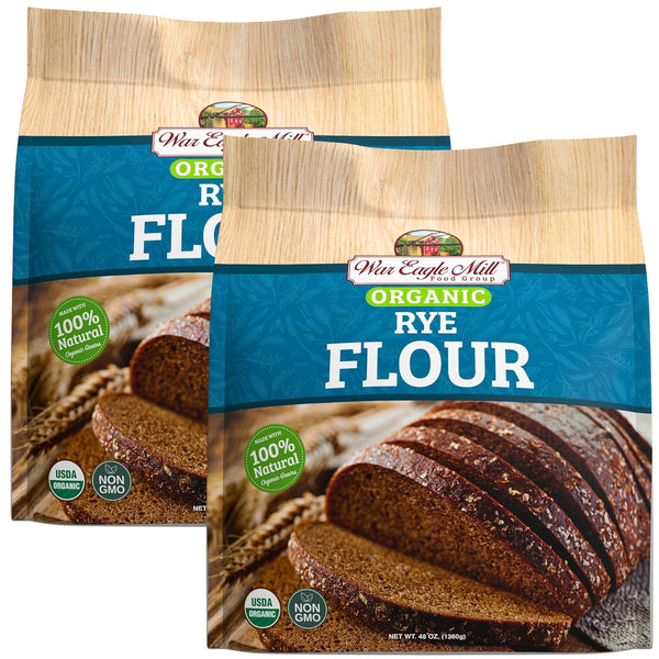 War Eagle Mill Organic Stoneground Rye Flour, 48 oz (2 Pack)