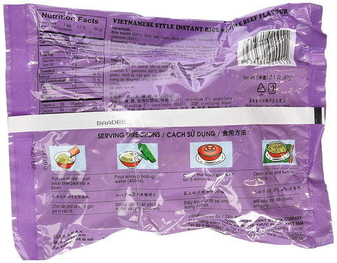 Pack 12, 25.2 Vifon Beef Flavor Soup Instant Pho Noodle Flavour of Original, Ounce