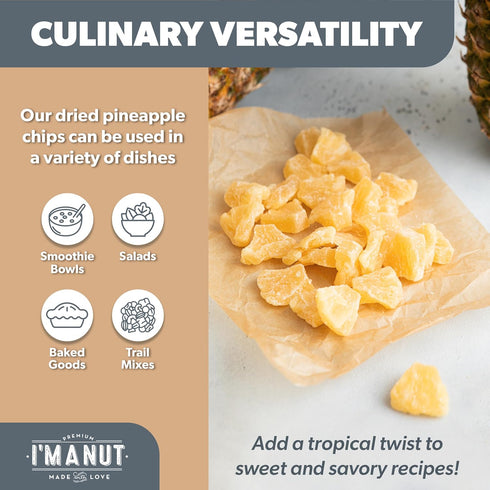48oz Premium Dried Pineapple Chunks | Non-GMO, Batch Tested Gluten & Peanut Free | Ethically Sourced for Guilt-Free