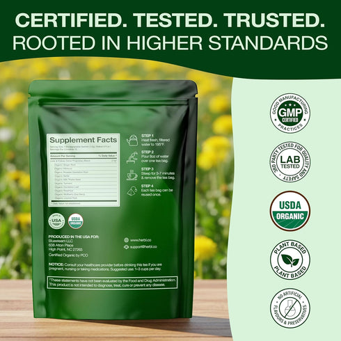 Organic Dandelion Wolfberry Tea - Kidney and Liver Detox Tea - Organic Liver Kidney Cleanse & Detox with Dandelion