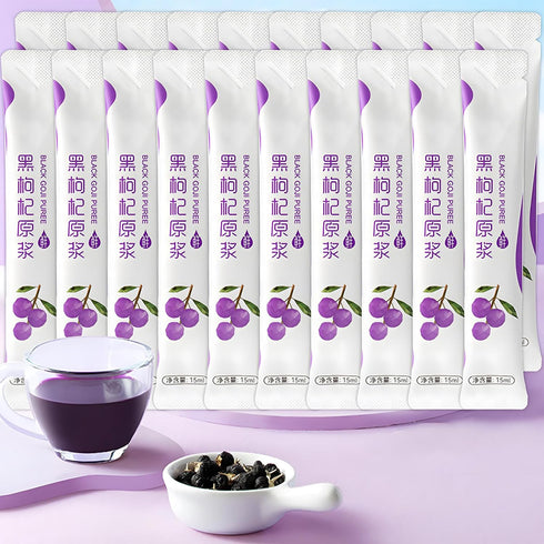 Black Goji Berries Fruit Puree Raw Liquid Drink (15ml*20 PCS) 100% Pure