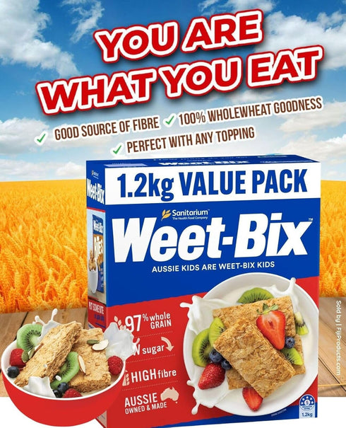 Generic PACK 97% (1.2Kg) VALUE - Weet-Bix Whole Grain By Sanitarium Health Food Company Australia, Low In Sugar
