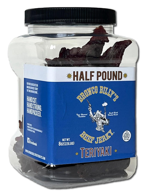 Bronco Billy's Beef Jerky Teriyaki Half Pound Jar - 8oz - New