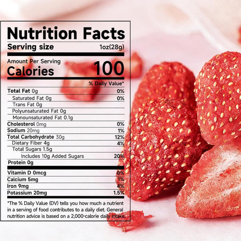 Awzag 8.82 Oz Freeze Dried Strawberries Crispy Freeze-Dried Whole Strawberries Intense Sweet & Tart Flavor Natural