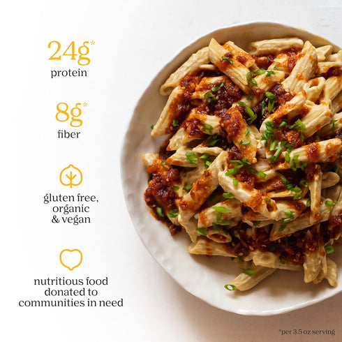 8 oz (Pack 6) Chickpea Pasta, High Protein Organic Penne, Gluten Free, Plant Based, Non GMO, Lower Carb, Vegan Pasta