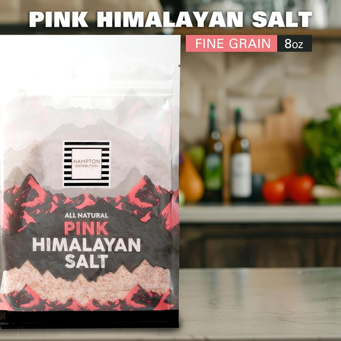 8 Himalayan Pink Salt, Ounce Bag, Fine Grain Himalayan Salt, All Natural, Kosher, Vegan, Gluten Free, Pure Gourmet Pink