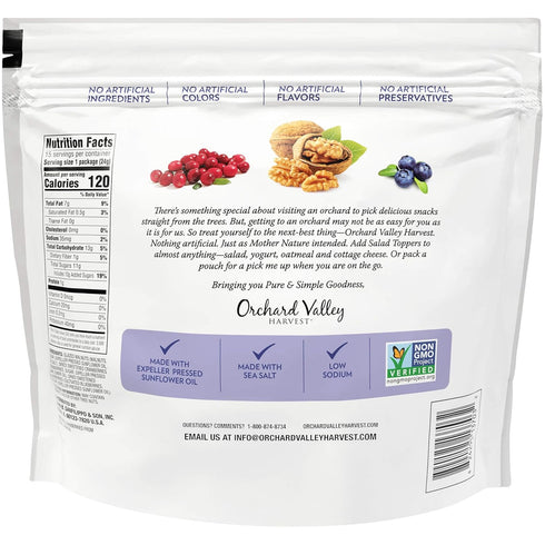 0.85 15 Count (Pack 1) Orchard Valley Harvest Glazed Walnuts and Berries Salad Toppers, Ounce Bags, Non-GMO, No