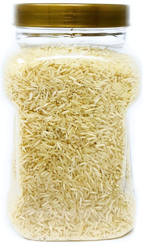 48oz (3lbs) 1.36kg Rani Platinum White Basmati Rice Extra Long Aged PET Jar ~ All Natural | Gluten Friendly | Vegan |