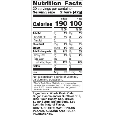 60 44.7 OZ (30 Nature Valley Crunchy Oats 'n Honey Granola Bars, Bars, Pouches)