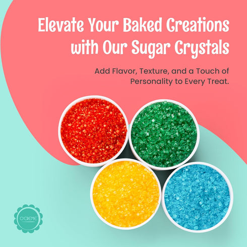 3.5 OCreme Sugar Crystals - Coarse Sugar for Cookie Decorating - Eye-Catching Sugar Crystals Coarse Sugar for Unique
