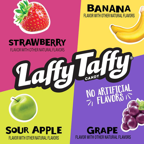 6 Laffy Taffy Candy, Assorted Fruit Flavors, Individually Wrapped Mini Bars, Ounce Bag