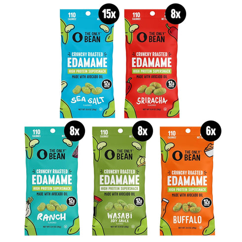 Pack 0.9oz (Pack 45) The Only Bean High Protein Snacks, Healthy Office Snacks, Healthy Snacks for Adults and Kids