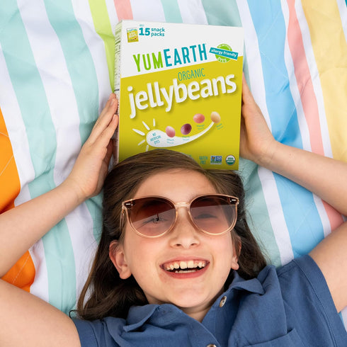Packs, 7.5 oz. (Pack 15) YumEarth Organic Jelly Beans - Fruity Candy Snack Gluten Free Snacks for Kids - Allergy