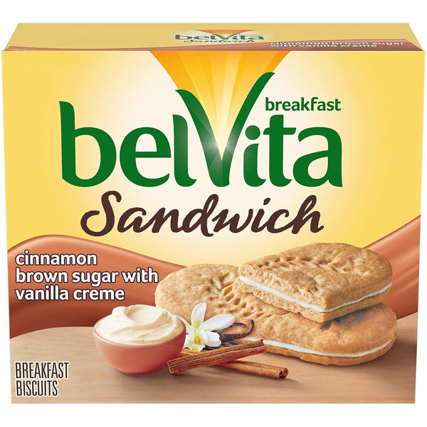 NABISCO BELVITA belVita Breakfast Biscuit Sandwiches, Cinnamon Brown Sugar & Vanilla Creme Flavor, 5