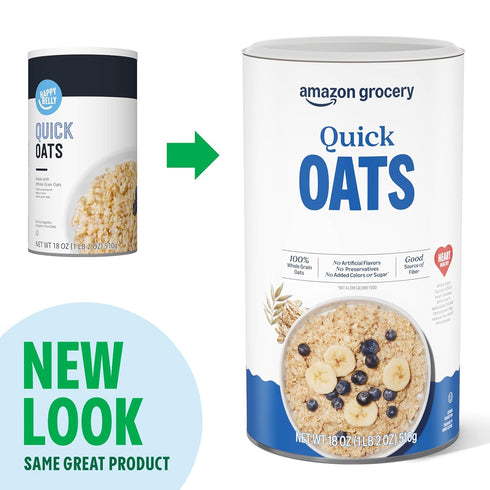 18 Oz (Pack 2) Amazon Grocery, Quick Cook Oats