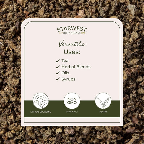 1 lb Starwest Botanicals Organic Mullein Leaf - Dried Loose Leaf Herb for Tea, Cut & Sifted Bag, Certified Kosher