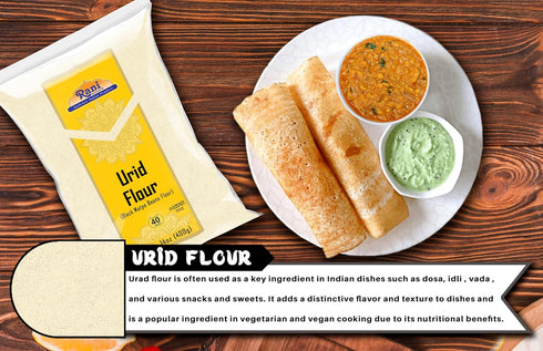 14oz (400g) Rani Urid/Urad Flour (Black Matpe Beans Flour) ~ All Natural | Vegan | Gluten Friendly | NON-GMO | Kosher |
